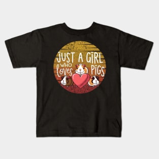 Just a Girl Who Loves Guinea Pigs Lovers Kids T-Shirt